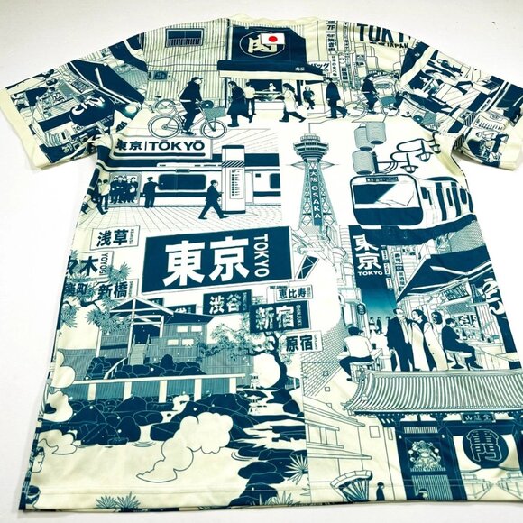 Adidas Japan JFA Tokyo Graphic Jersey 2XL Soccer Shirt 2023 Cityscape Slim Fit - Picture 7 of 8
